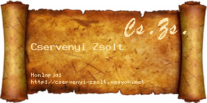 Cservenyi Zsolt névjegykártya